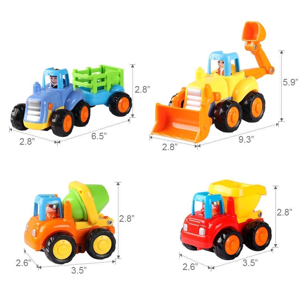 Juego De Cuatro Vehiculos De Construccion Với Impulso Para Ninos De Lujo