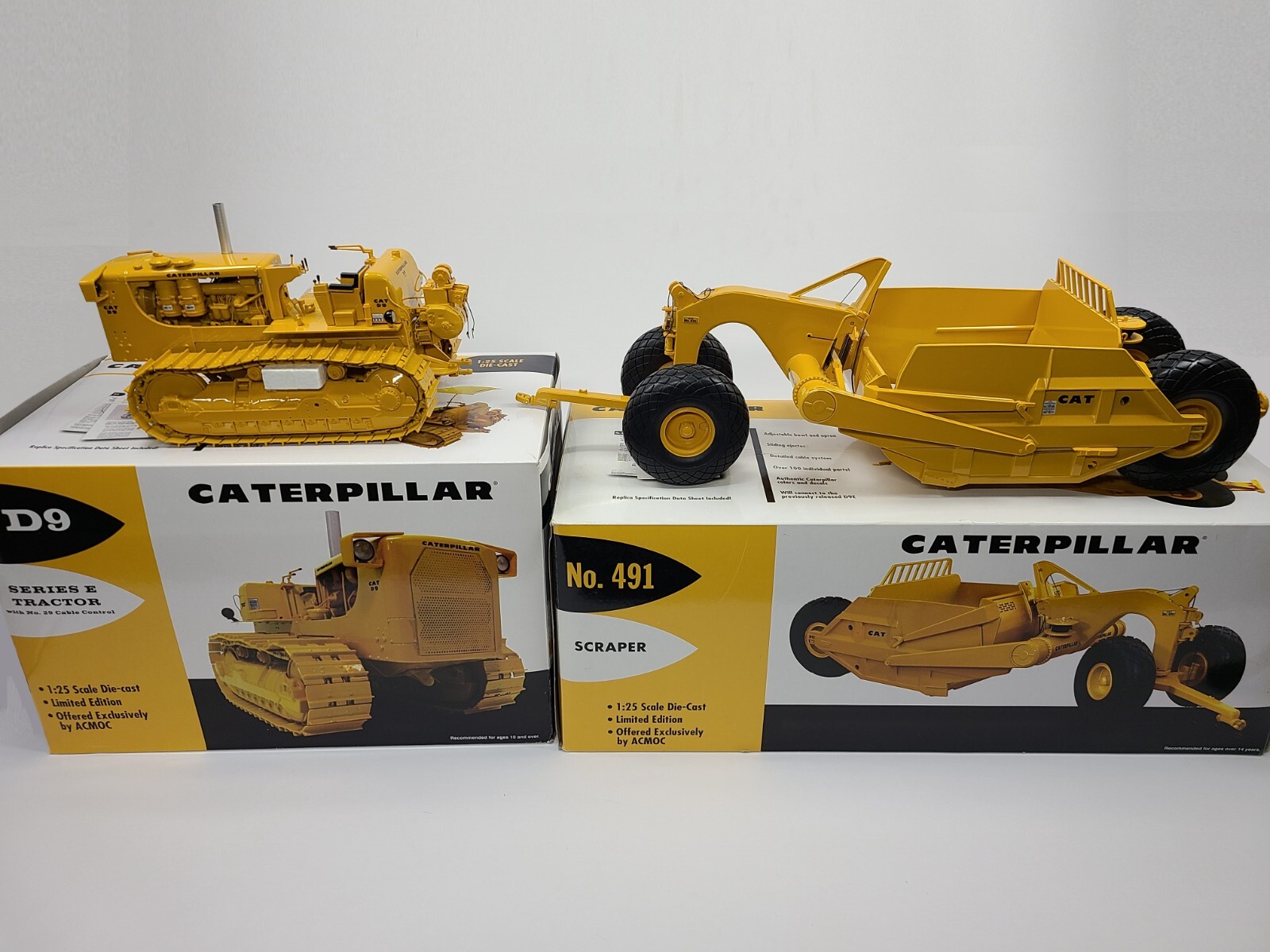 Cat D9E Tractor & 491 Scraper – First Gear 1:25 Scale 49-0148 and 49-0175 New