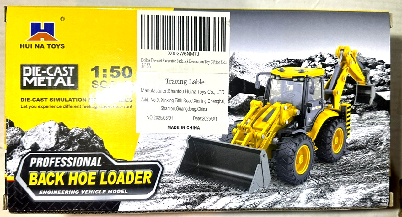 HUINA 1704 Professional Back Hoe Loader Diecast Scale 1:50