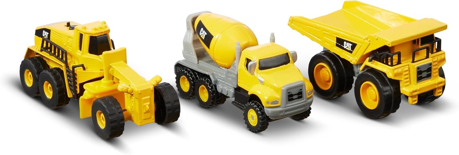CAT Construction Die Cast Metal 3 Pack Vehicles Dump Truck Cement Mixer Grader