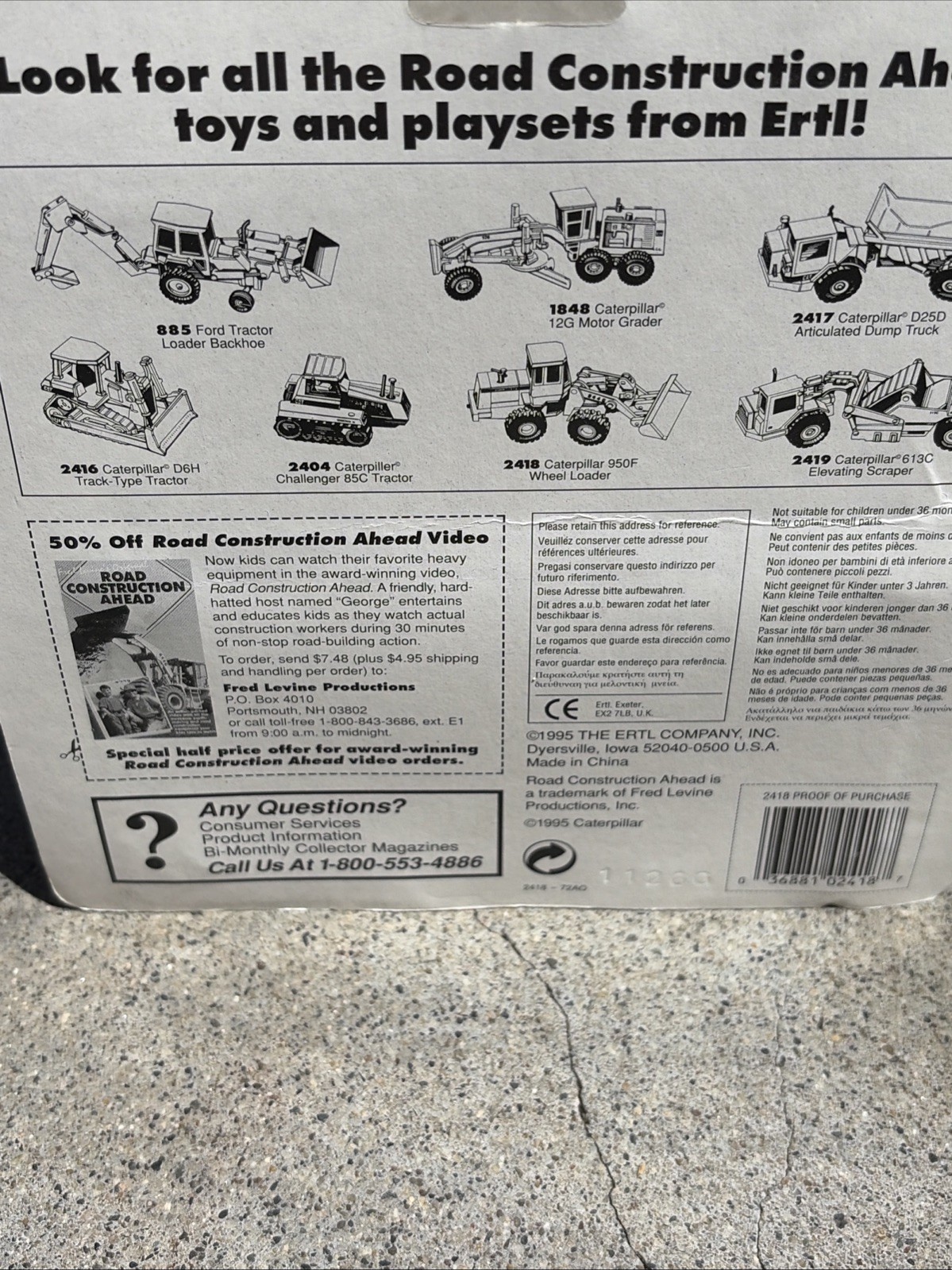 ERTL Road Construction Ahead Caterpillar 950F Wheel Loader 1995 Die-Cast NEW
