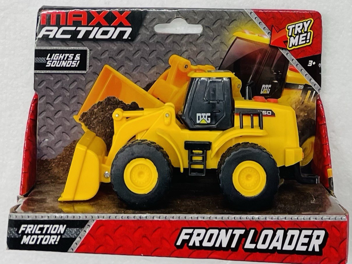 Maxx Action Front End Loader Construction Series Truck w/ Lights Sound Rev Motor