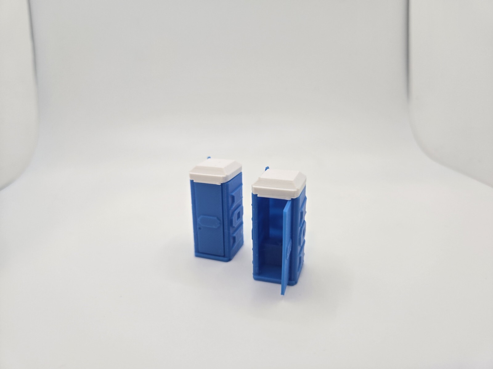 *2 pack* 1:64 Scale Porta-Potty Diorama Accessory Light Blue with White Top