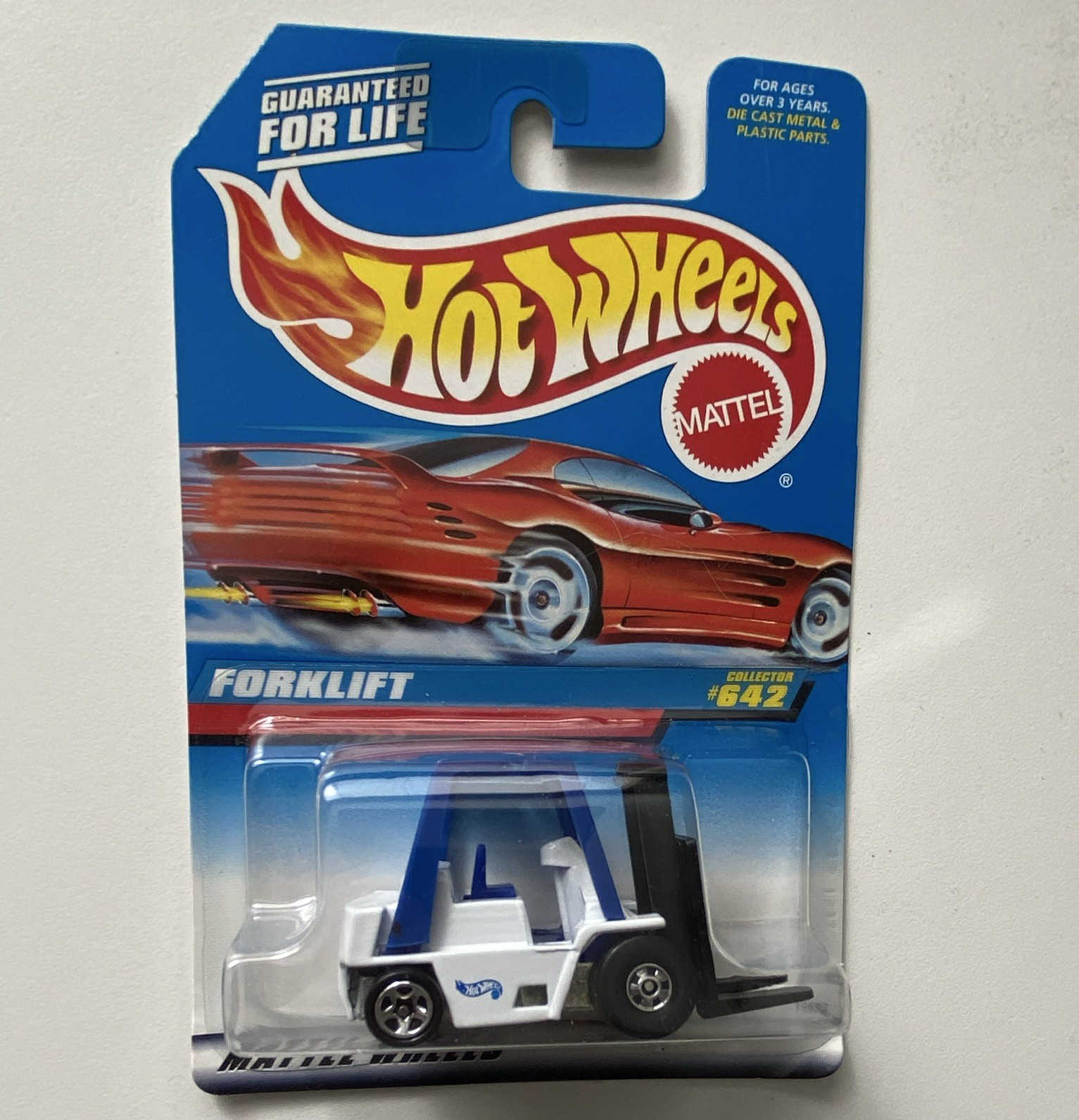 Hot Wheels Workhorses Forklift 1:64 Diecast White/Blue/Black 1997 #642