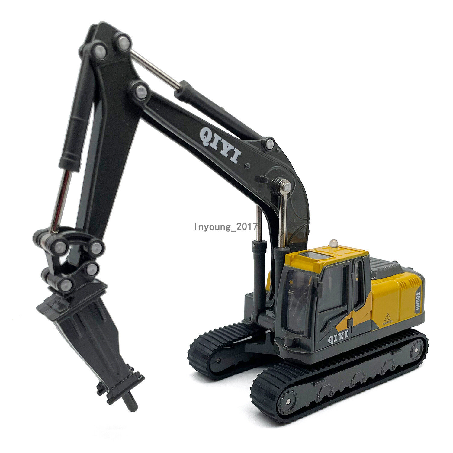 1:60 Drill Excavator Toy Construction Equipment Model Diecast Toy Vehicle Gray