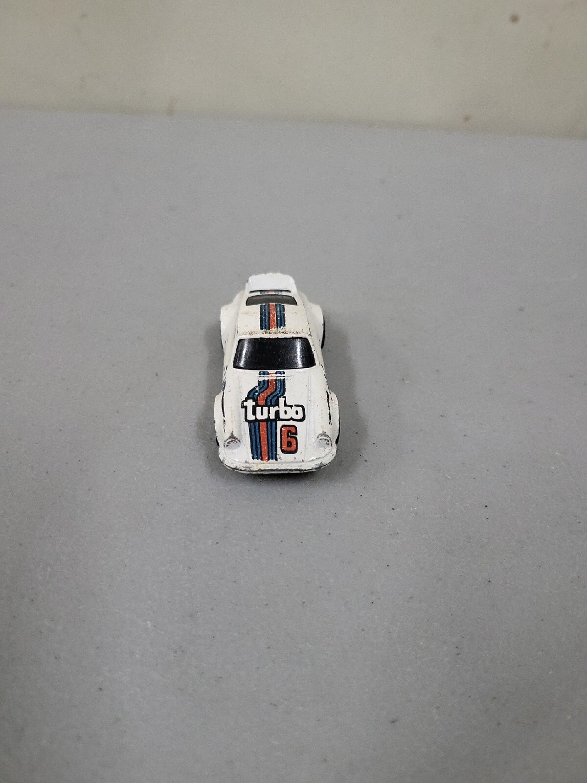 Vintage Hot Wheels Toy Car 1974 Porsche White Turbo #6 Sports Coupe Race Racer