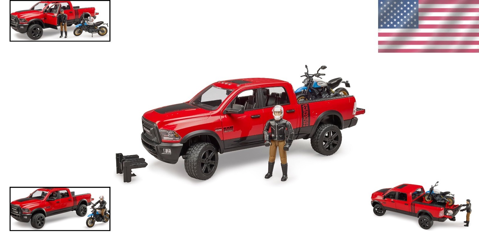 Ram 2502 Power Wagon with Ducati Scrambler – Educational Truck & Motorcycle Play