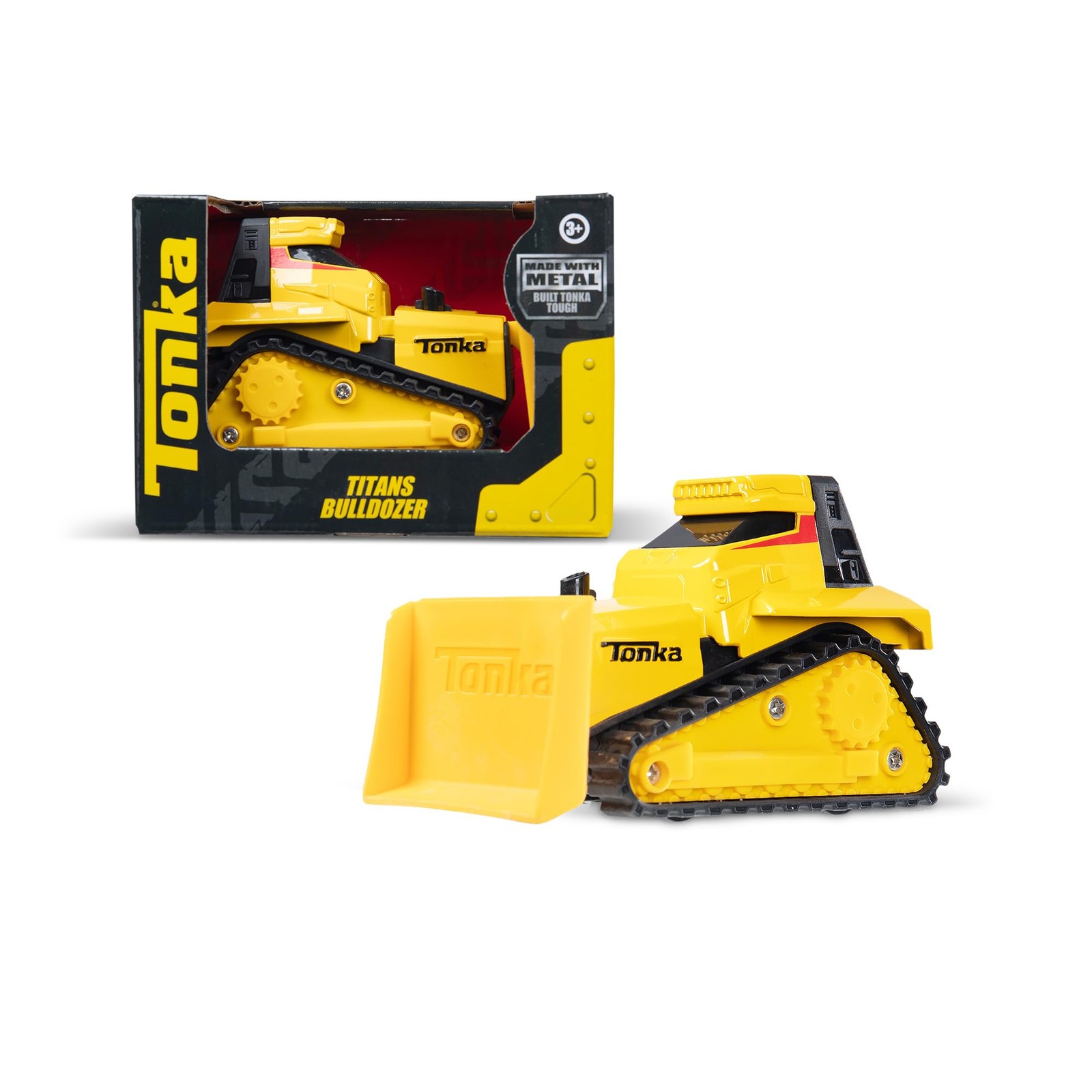 Basic Fun Tonka Steel Classics Titans Bulldozer Steel Bulldozer for building and