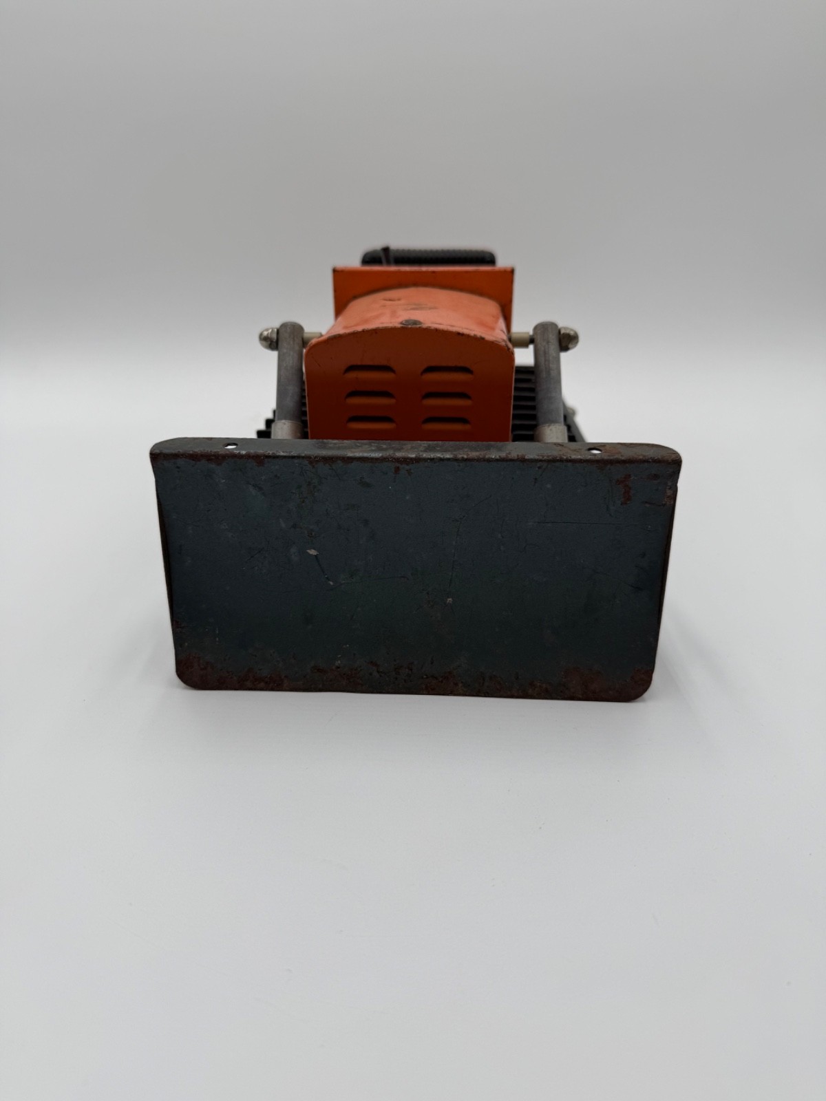 Vintage Structo Construction Company Metal Orange Dozer Bulldozer Toy 12”