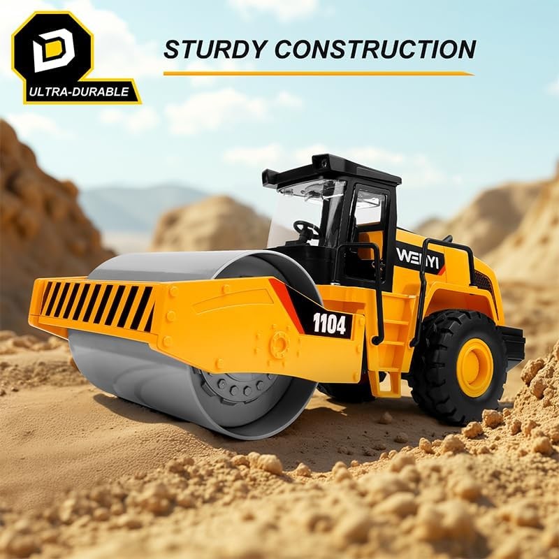 Steam Roller Toy, 15 Road Roller Toy, 1:10 Scale Classics Roller Truck Toy,
