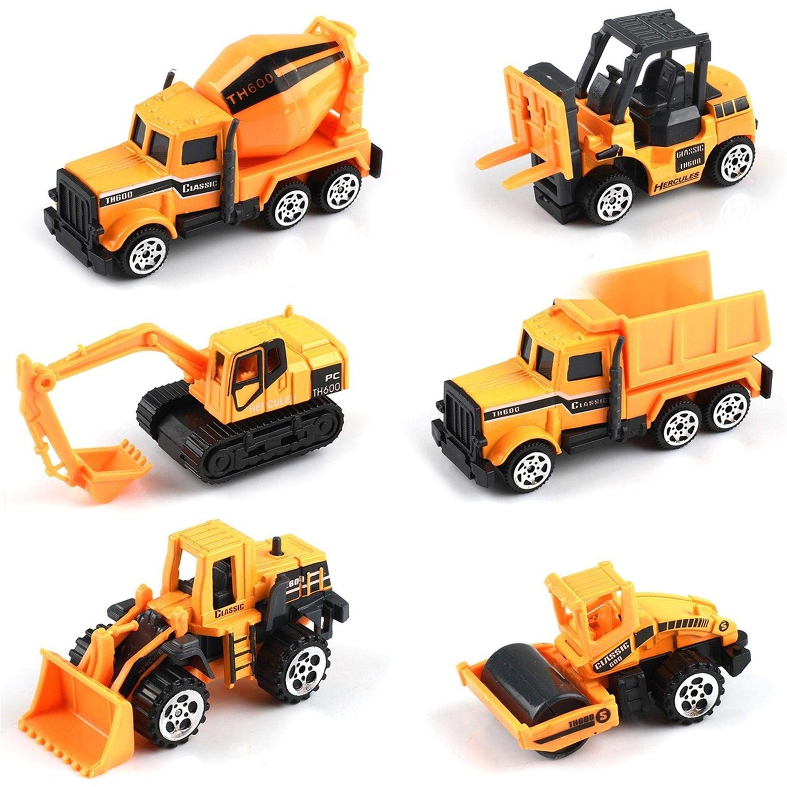 Small Construction Toys, 6Pcs Construction Vehicles Trucks Kids Birthday Gift…