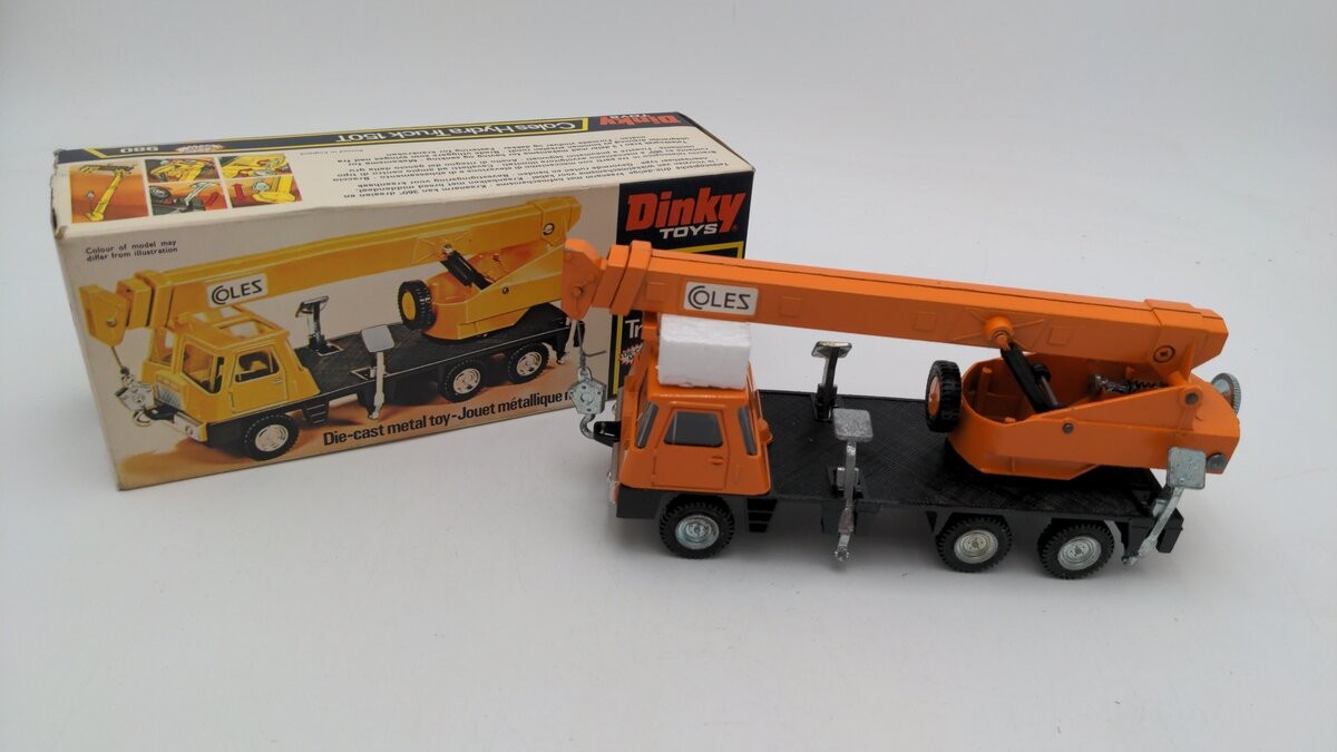 Dinky 980 1:50 Scale Orange Vintage Die-Cast Coles Hydra Truck 150T Die Cast EX