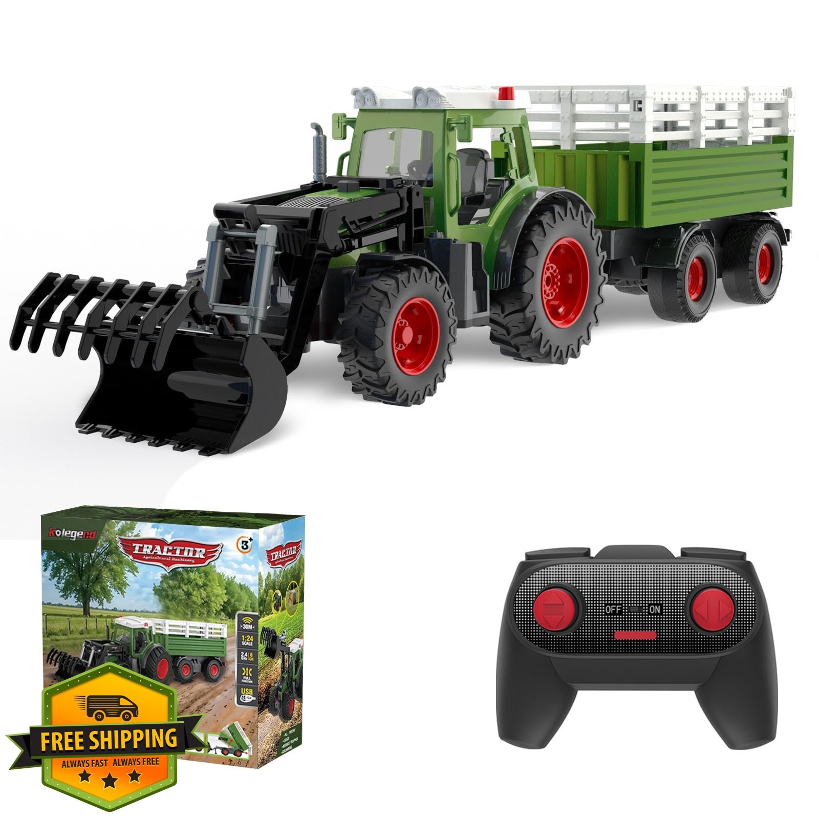kolegend RC Tractor Dump Trailer Loader