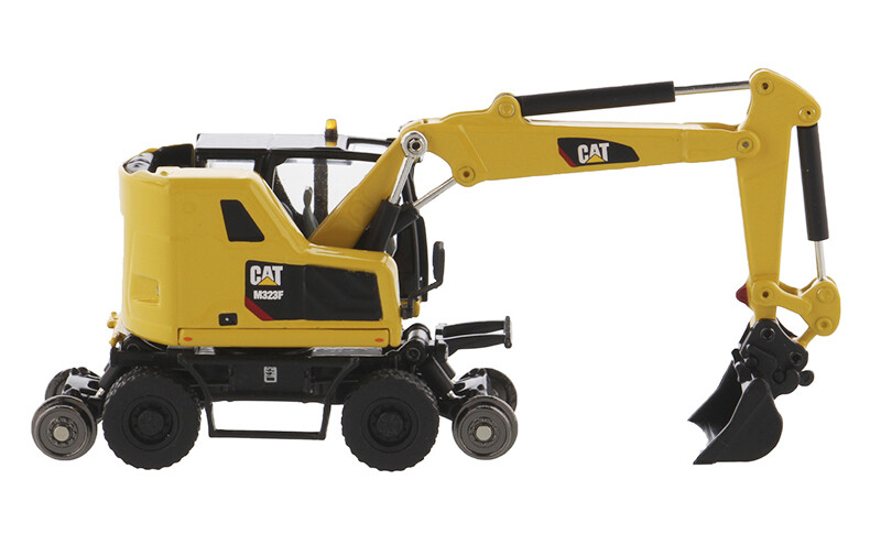 1:87 DM M323F Railroad Wheeled Excavator Construction Machine Diecast Model