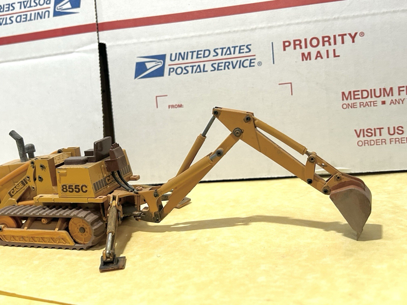 NZG 1/35 Scale Custom Case 855C Crawler Loader with Backhoe (No Rops/Weathered)