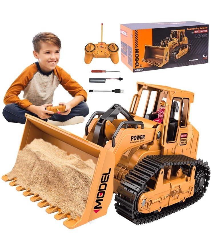 1/20 Construction Bulldozer Toy – Kids Toy Engineering Digger Truck, Remote C…
