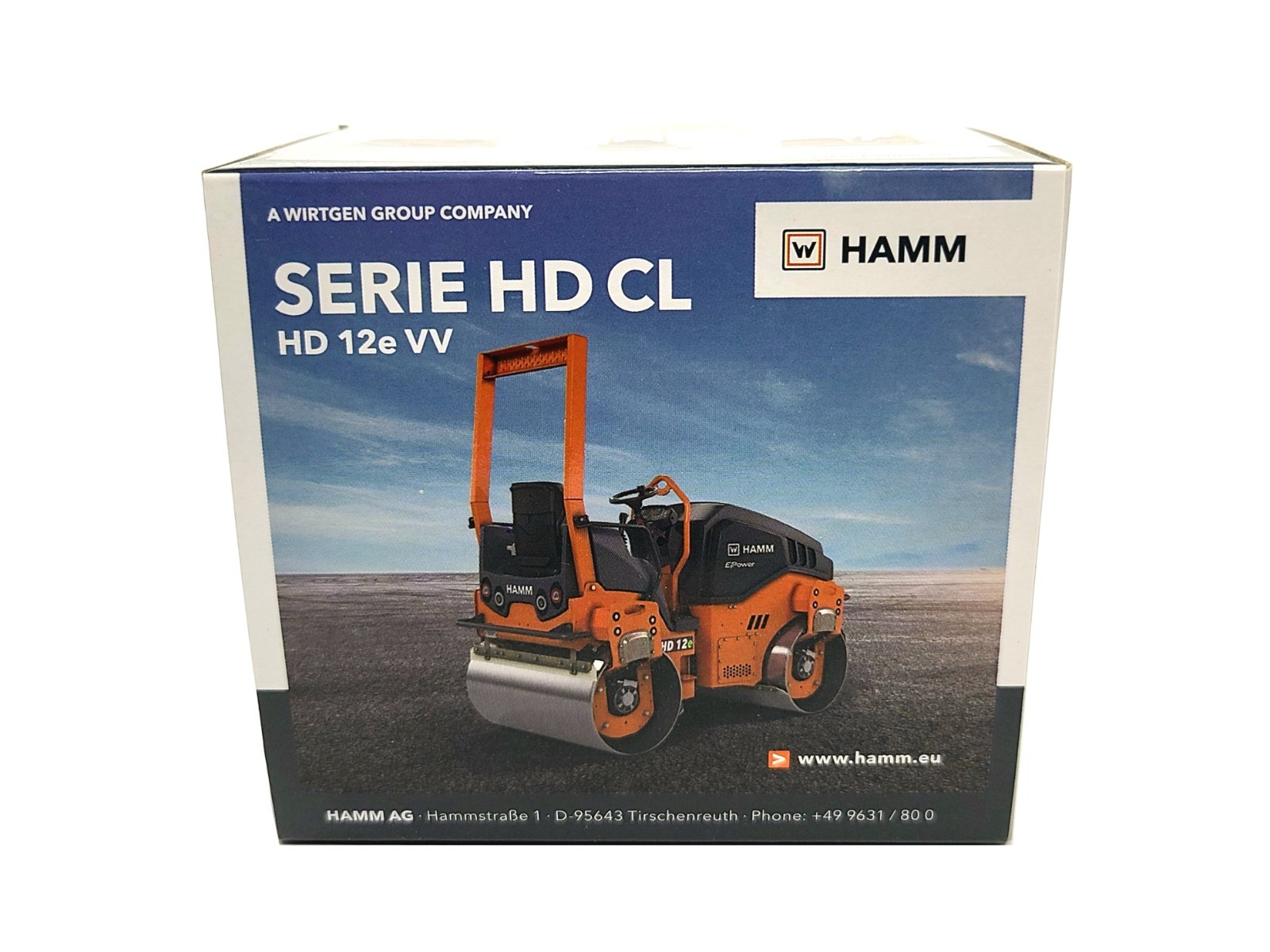 Hamm HD12e VV Smooth Roller Compactor – NZG 1:50 Scale Diecast Model #1087 New