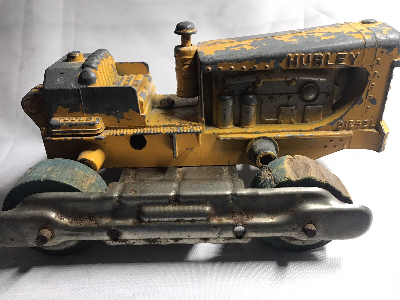 Vintage Hubley Yellow Diesel Front End Loader Bulldozer