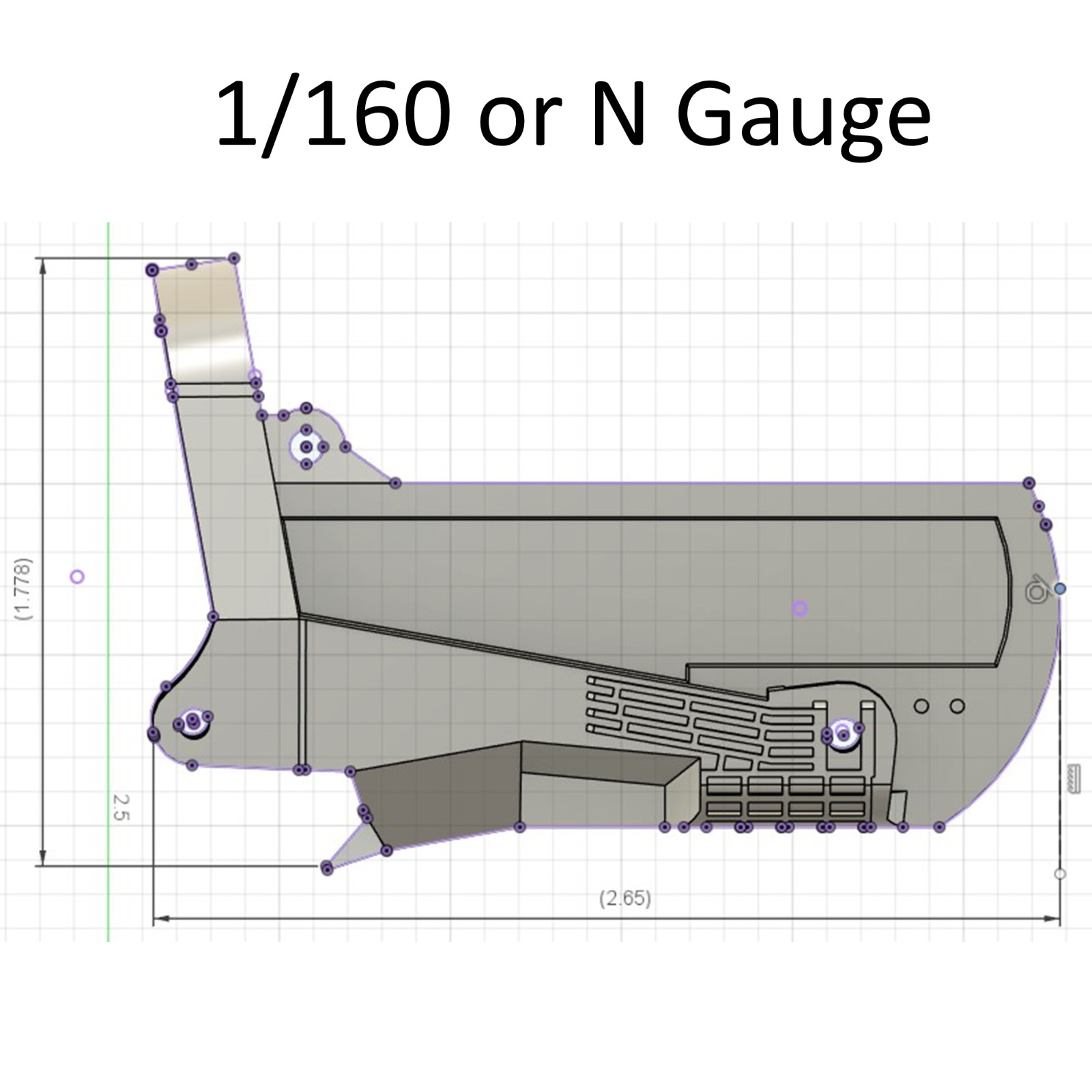1/160, N Scale, Big Muskie 220 Cubic Yard Dragline Bucket, 3D Printed
