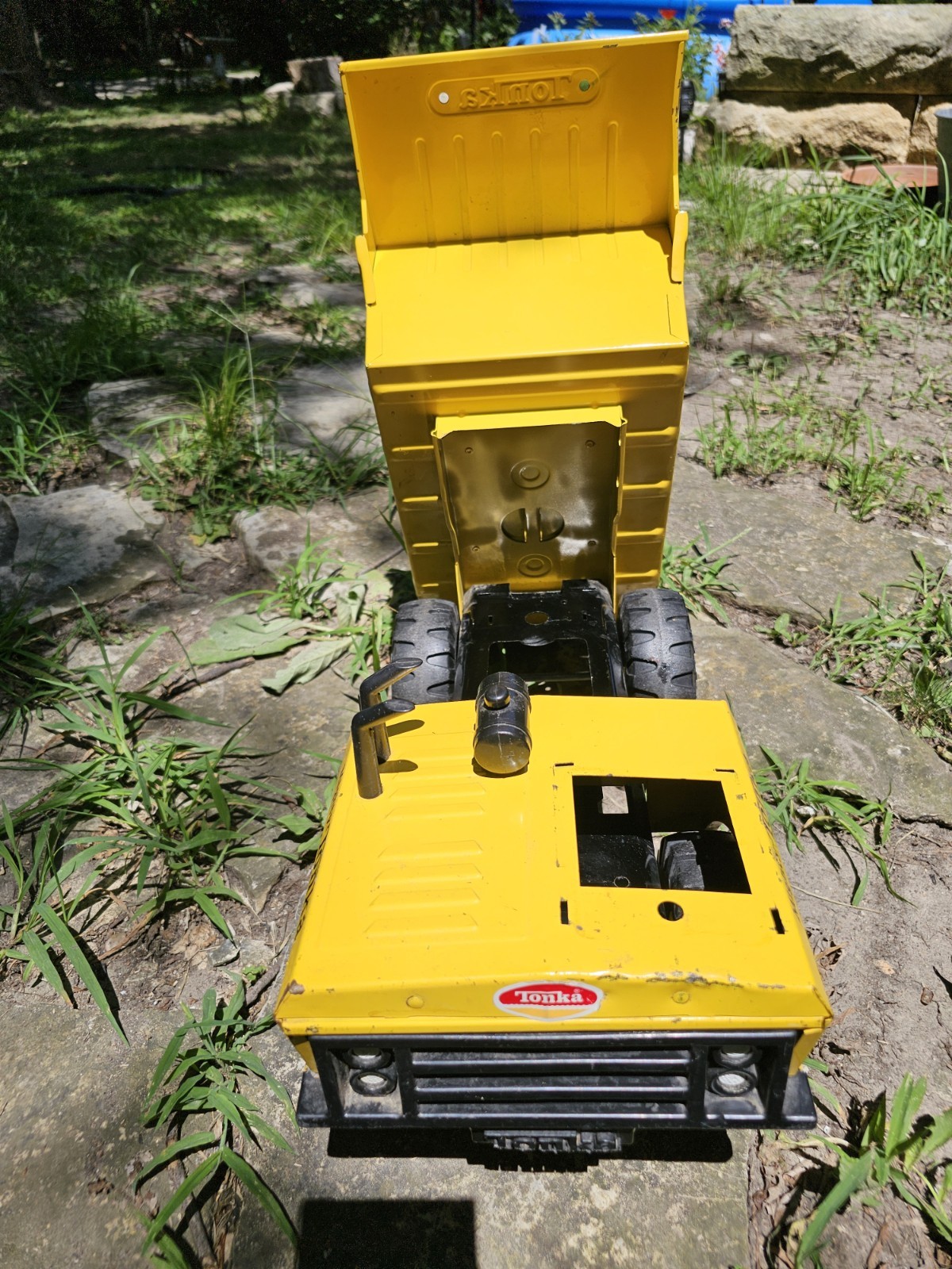 Vintage Mighty Tonka Dump Truck Pressed Steel Yellow 1970s Toy Parts Restoration