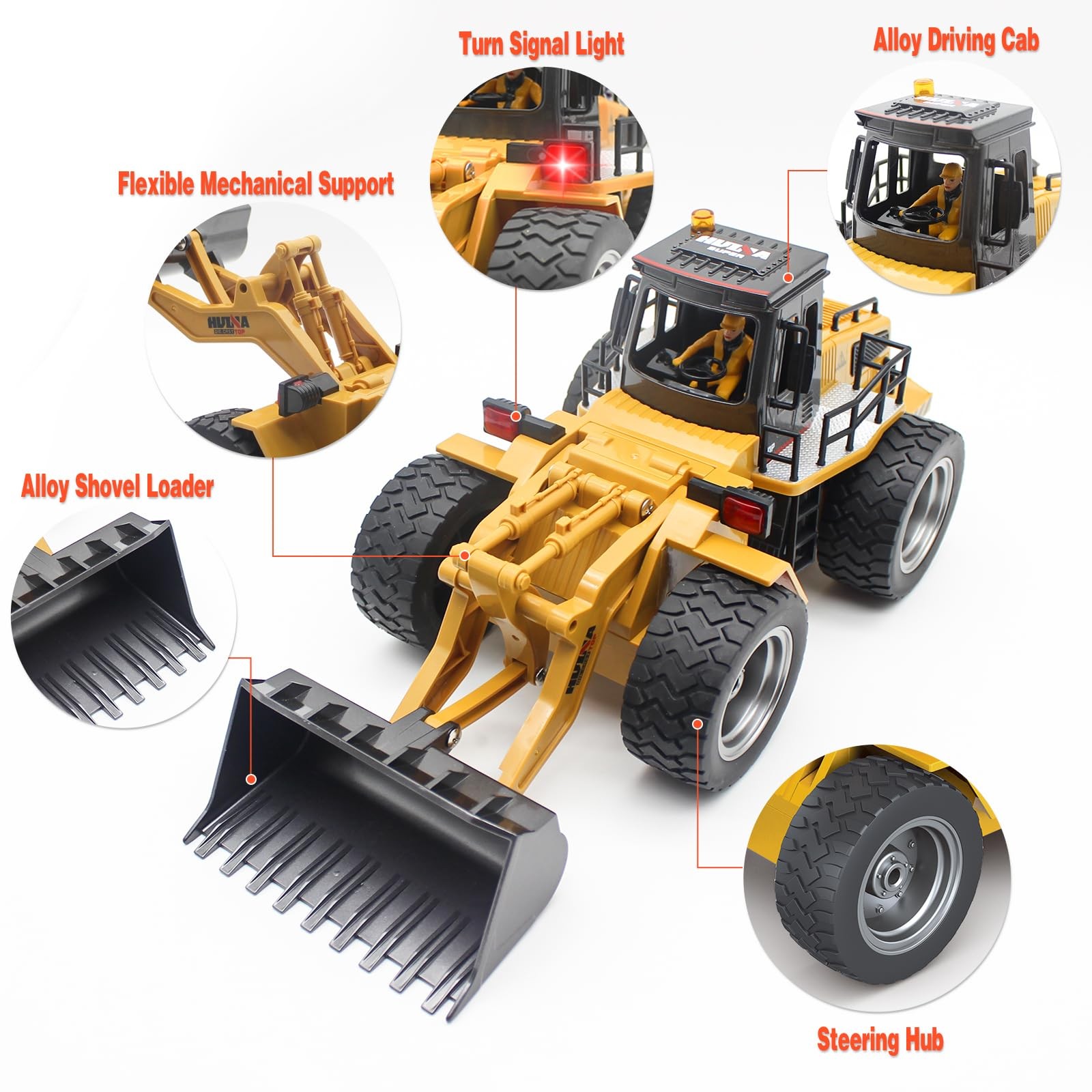 RC Front Loader, 4WD Alloy Shovel Loader Tractor, 9 CH 2.4Ghz RC Bulldozer Co…