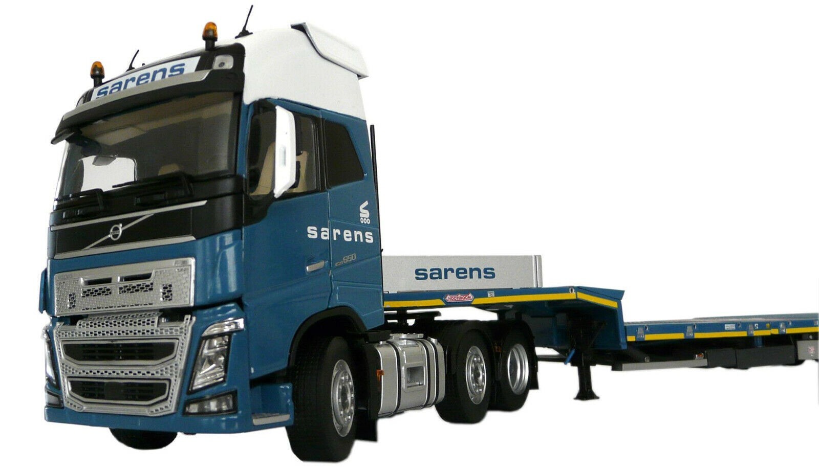 Large 1/32 scale SARENS Volvo FH16 6×2 Truck and Nooteboom Lowboy Trailer, MIB