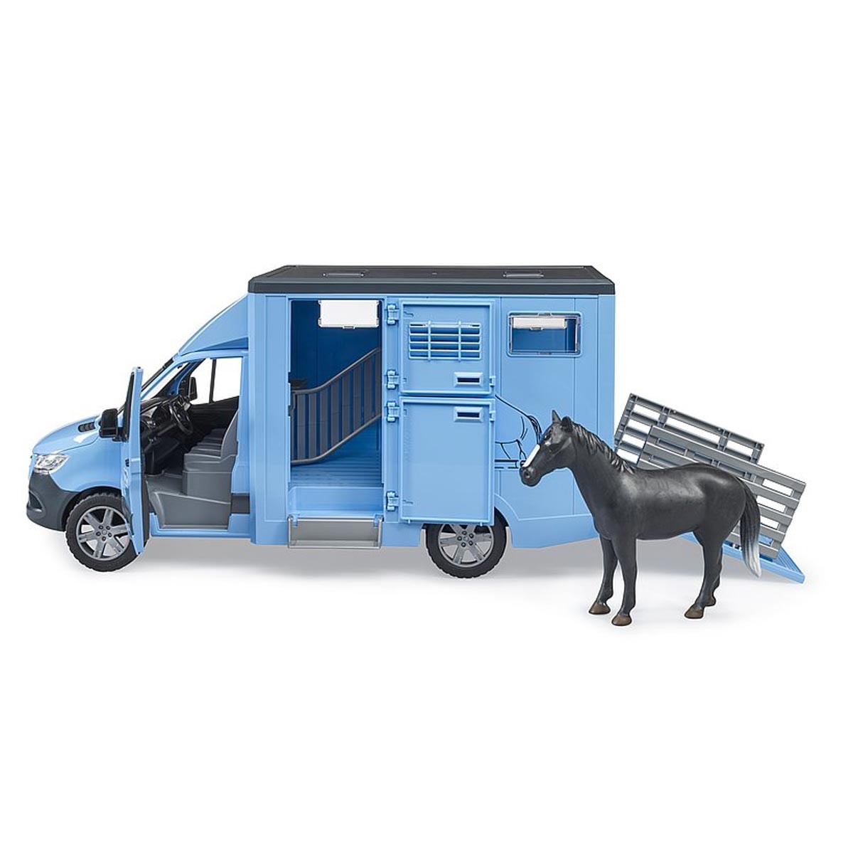 1/16 Mercedes-Benz Sprinter Animal Transporter with 1 Horse by Bruder 02674