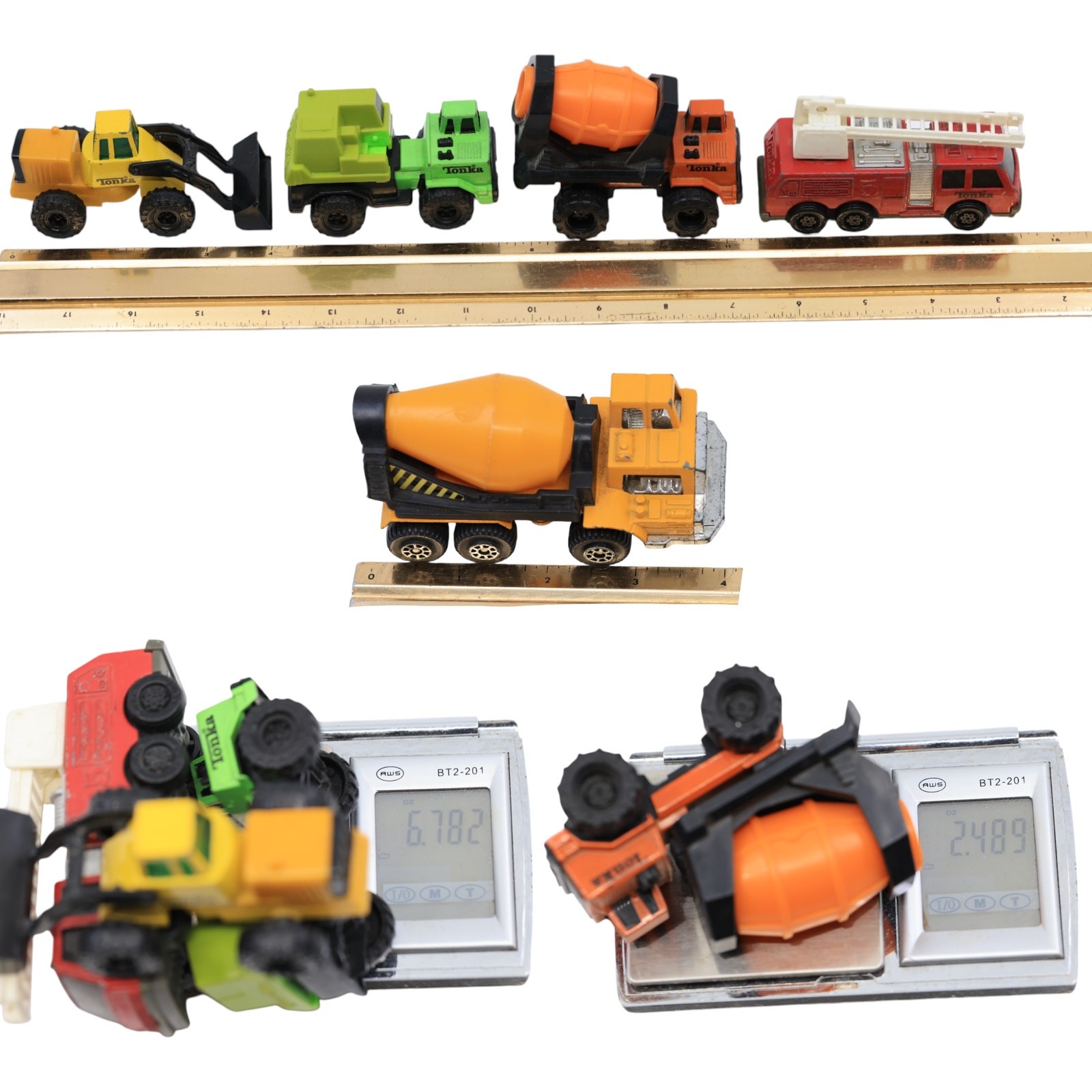 Toy Tonka Diecast Construction Trucks 1/64 Vintage 1990s [Lot of 5]