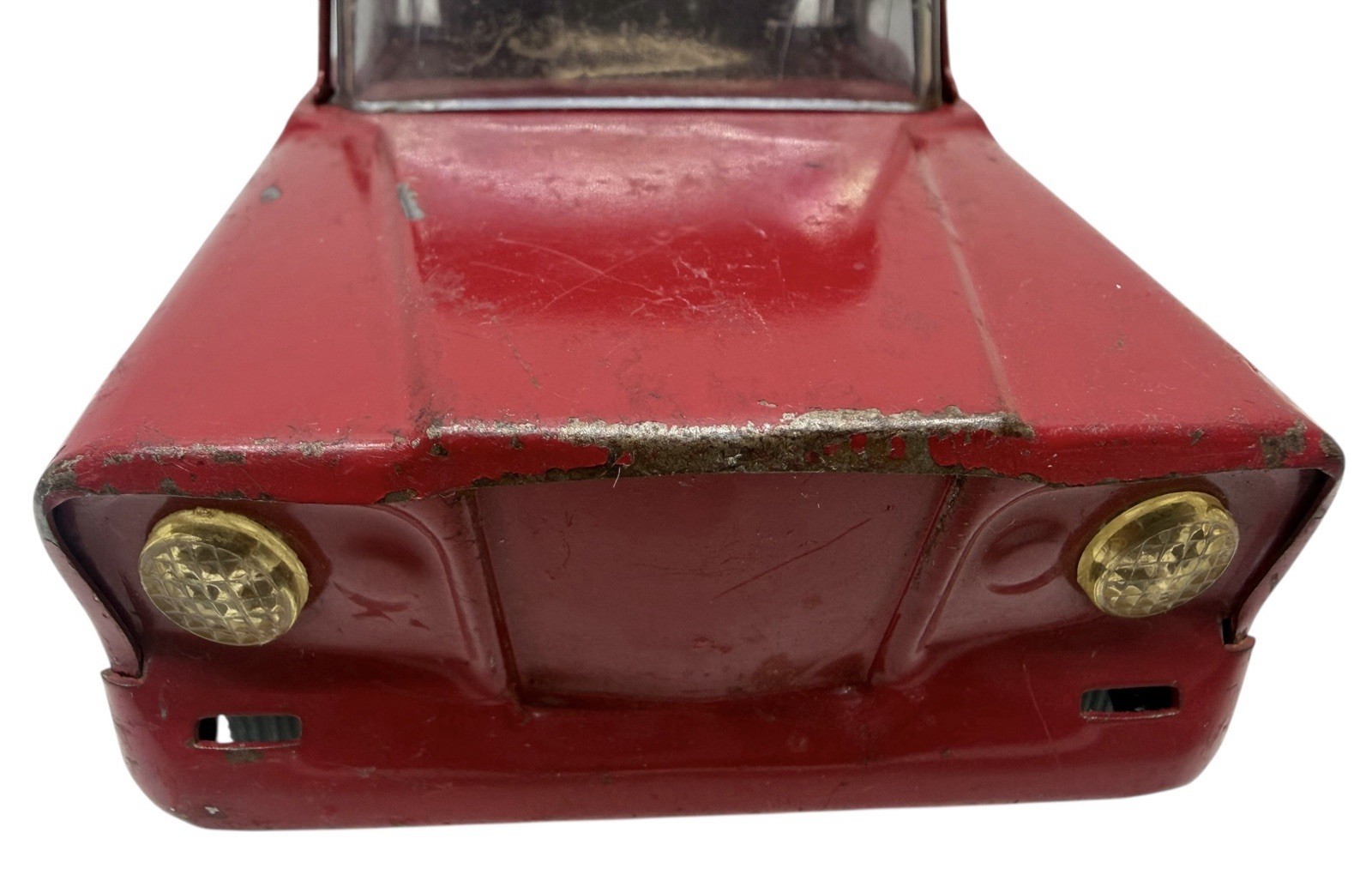 Vintage 1960s Red Tonka 9″ Pressed Steel Cement Mixer with Working Drum