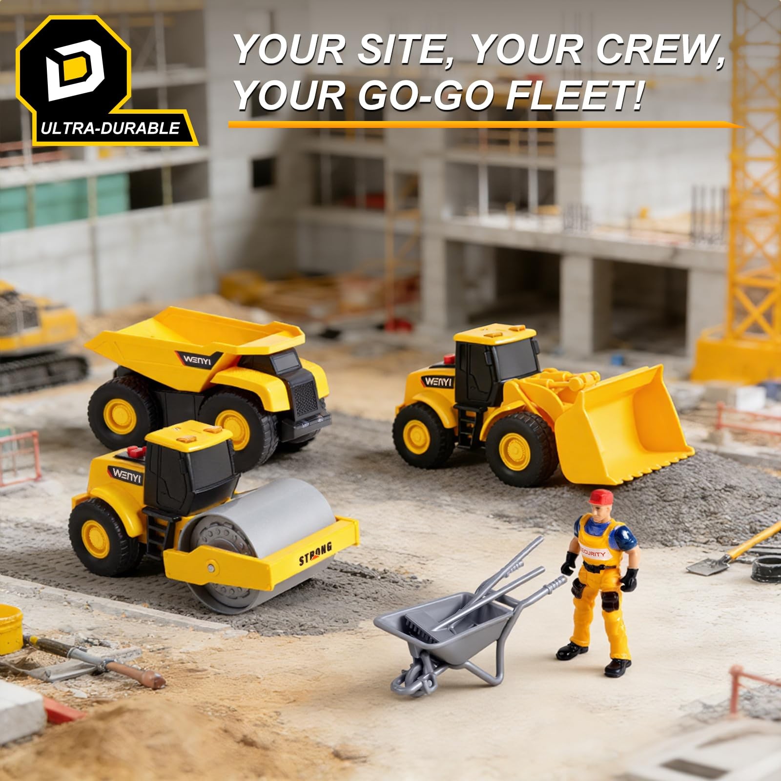 5PCS Construction Toys – 5.5-6.3 Inch Toy Trucks Set Includes Dump Truck, Bul…
