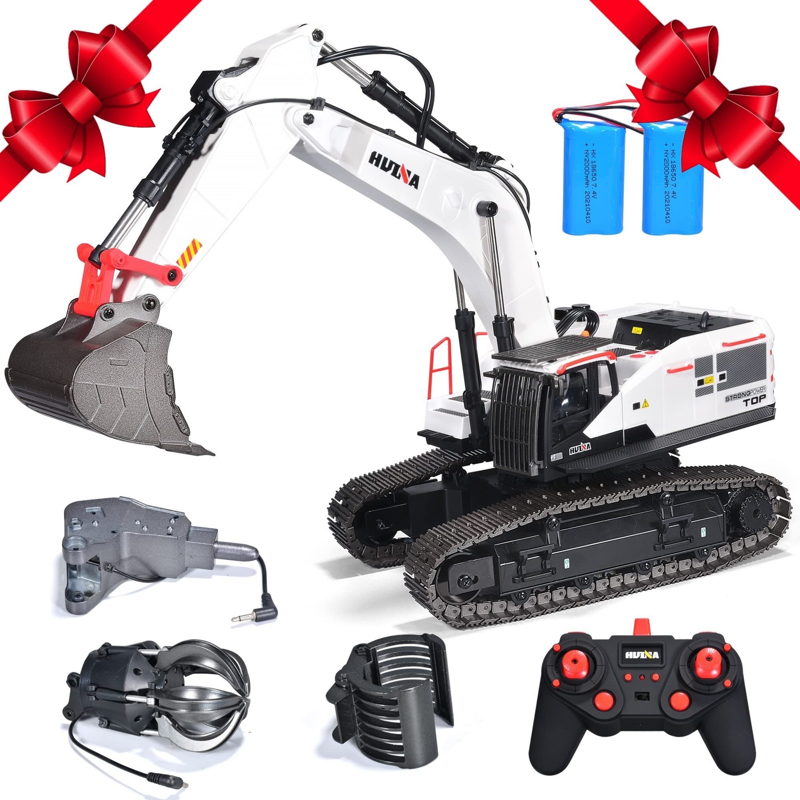 HUINA 1594 Metal RC 1:14 Excavator 28 Channel Digger Construction Vehicle Hob…