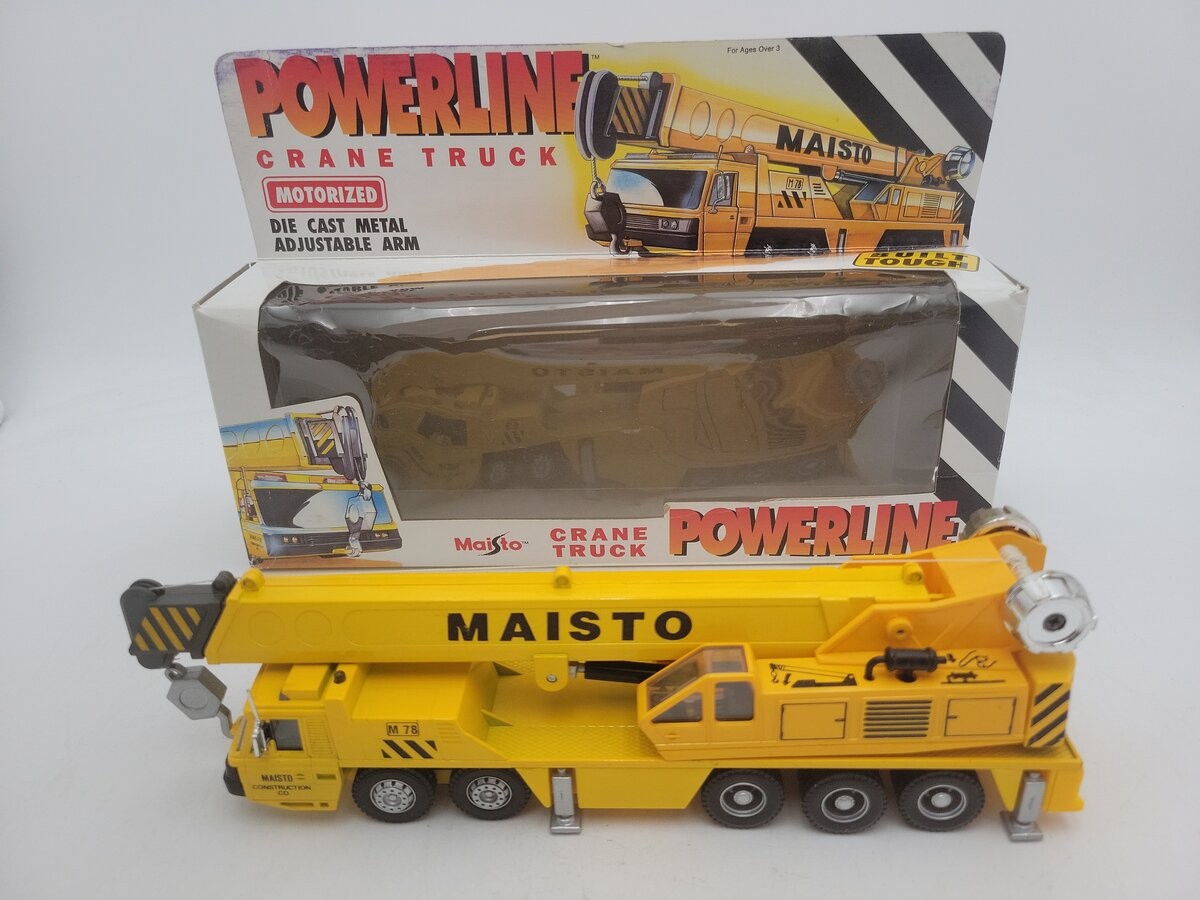 Maisto 21049 1:50 Scale Motorized Yellow Powerline Crane Truck Diecast Metal EX