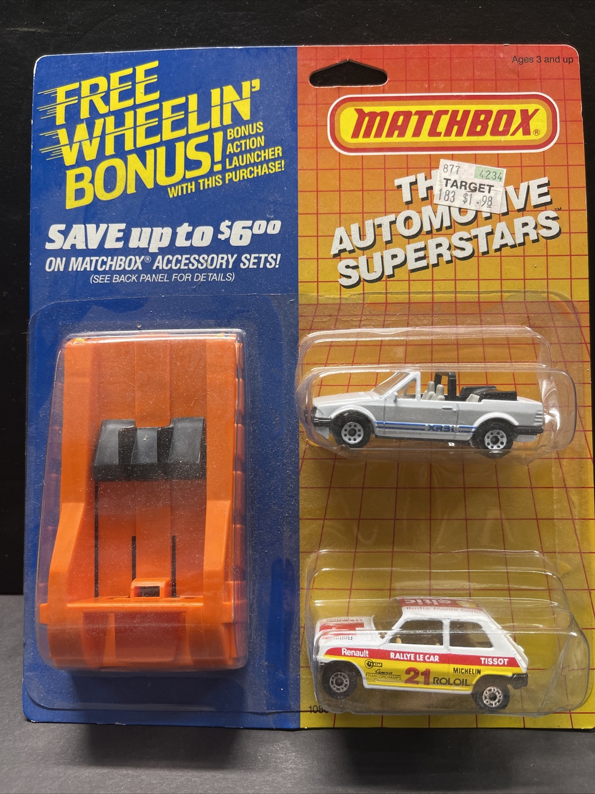 Matchbox Automotive Superstars Ford Escort Renault Action Launcher 1986