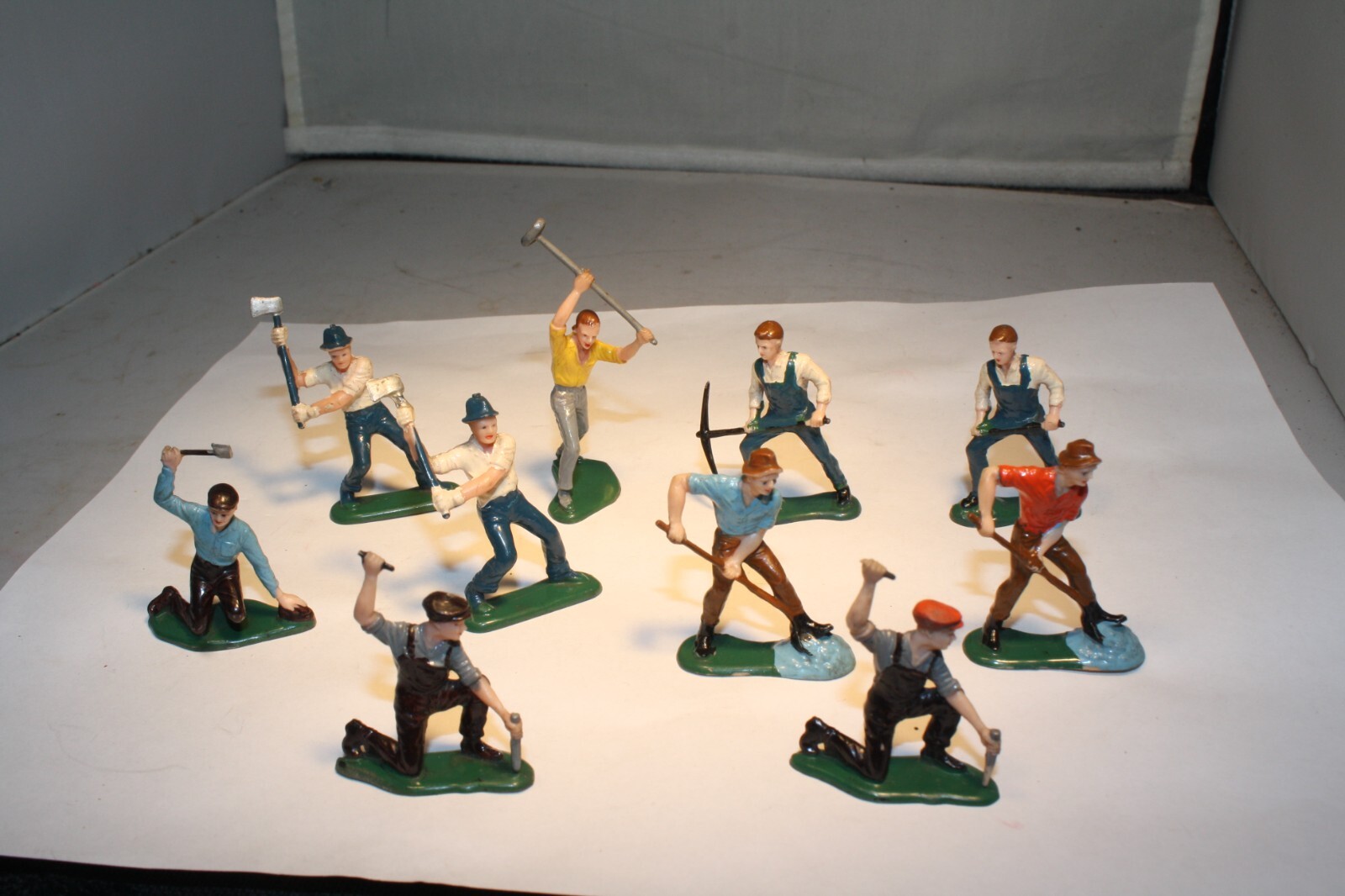 1960s Construction Worker Figures Marx Toys Hong Kong