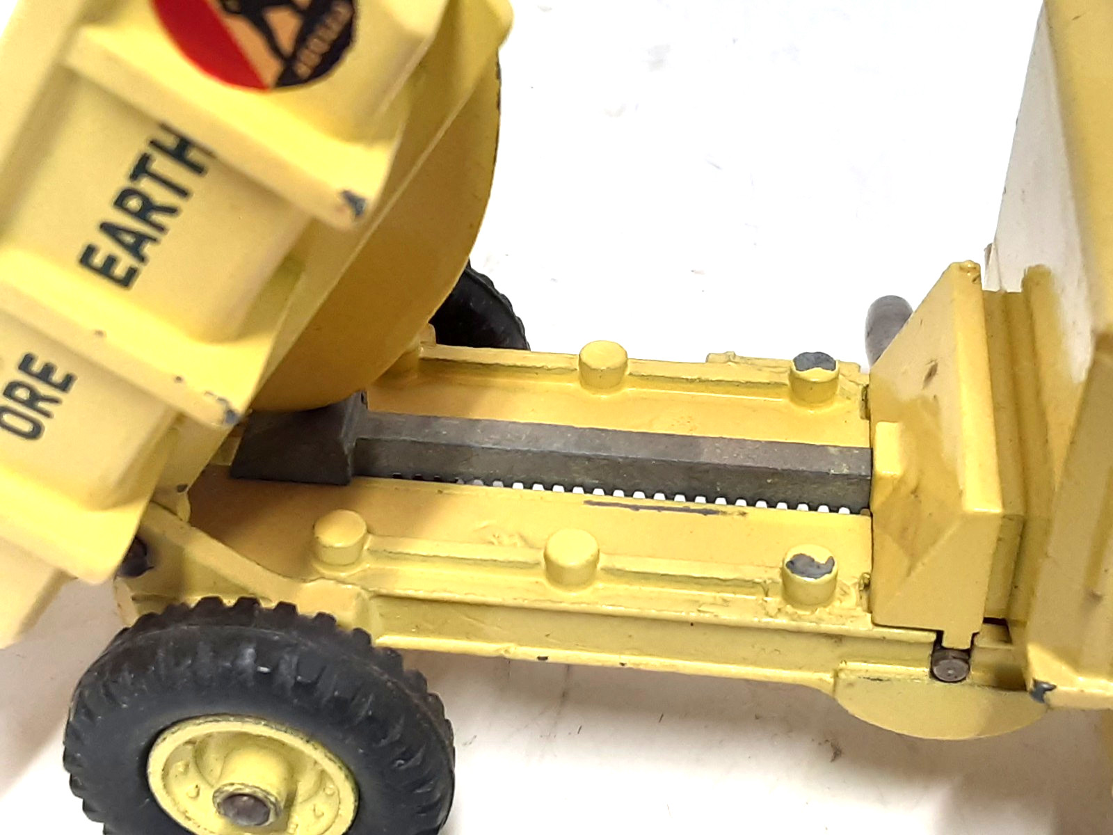 Vintage~Dinky Super Toys Euclid Dump Truck # 965~5-3/4″ Long, 1959-1961