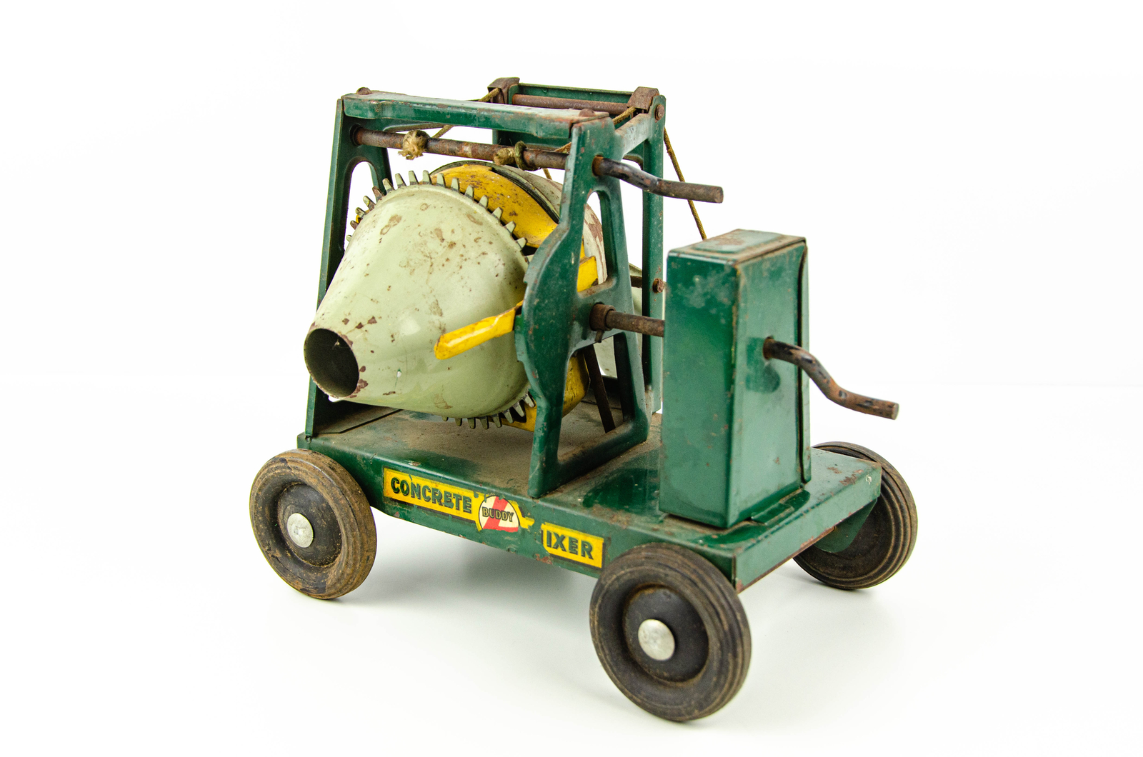 Antique 1920s 1930s Buddy L 10″ Concrete Mixer Pressed Steel Toy