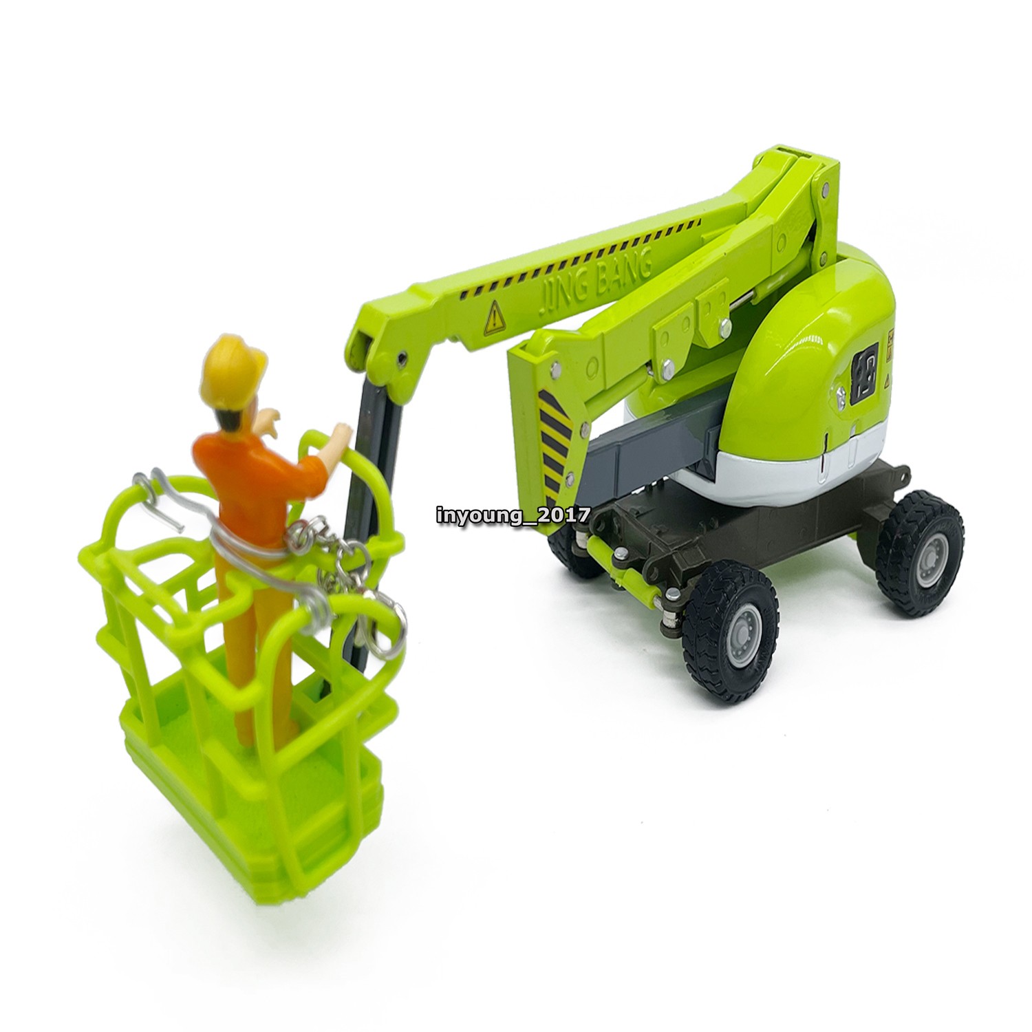 Aerial Work Platform Truck Model Toy Metal Diecast Construction Equipment Green