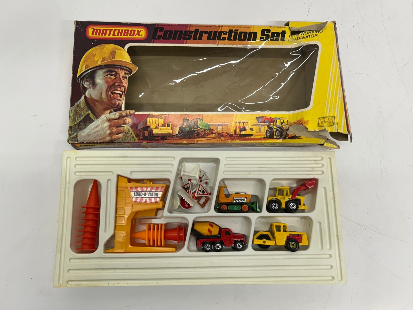 Vtg 1979 Lesney Matchbox G-5 Construction Set Die Cast Trucks Toys Load-A-Vator