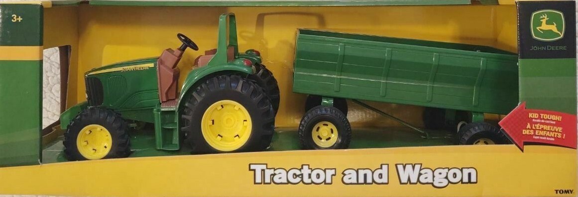 Tomy John Deere 8″ Tractor w/ Flare Box Wagon #37163 – NIB!!!