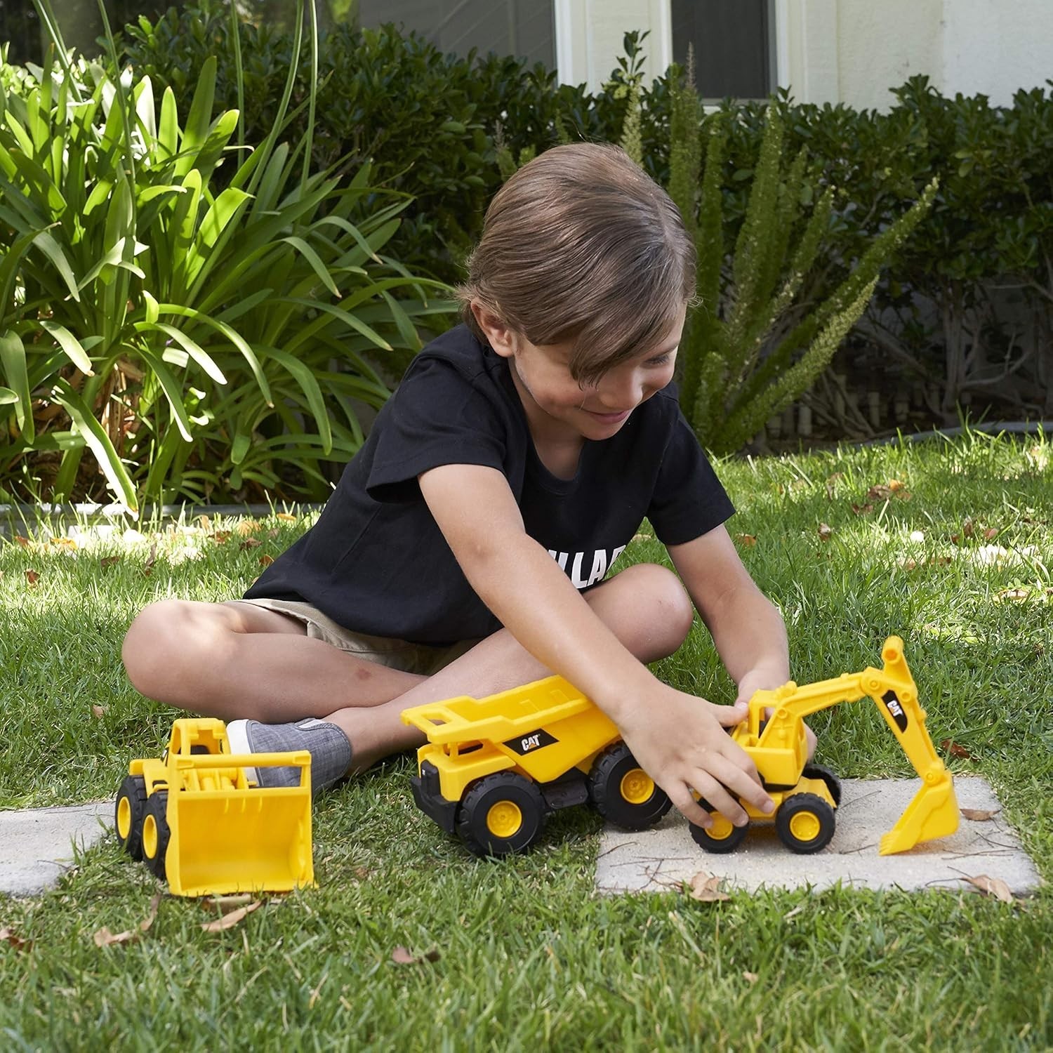 Cat Construction 7 Inch Dump Truck Loader Excavator Toy Set