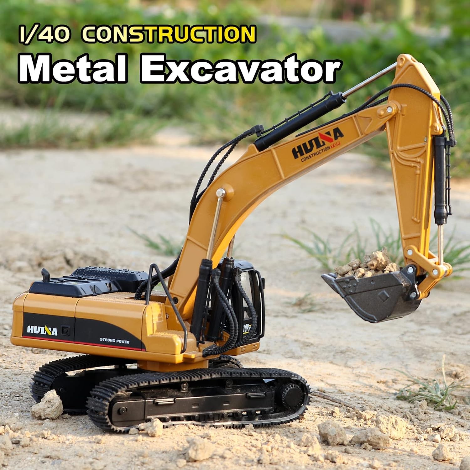 1/40 Scale Metal Diecast Excavator Construction Equipment Toy Digger Trucks