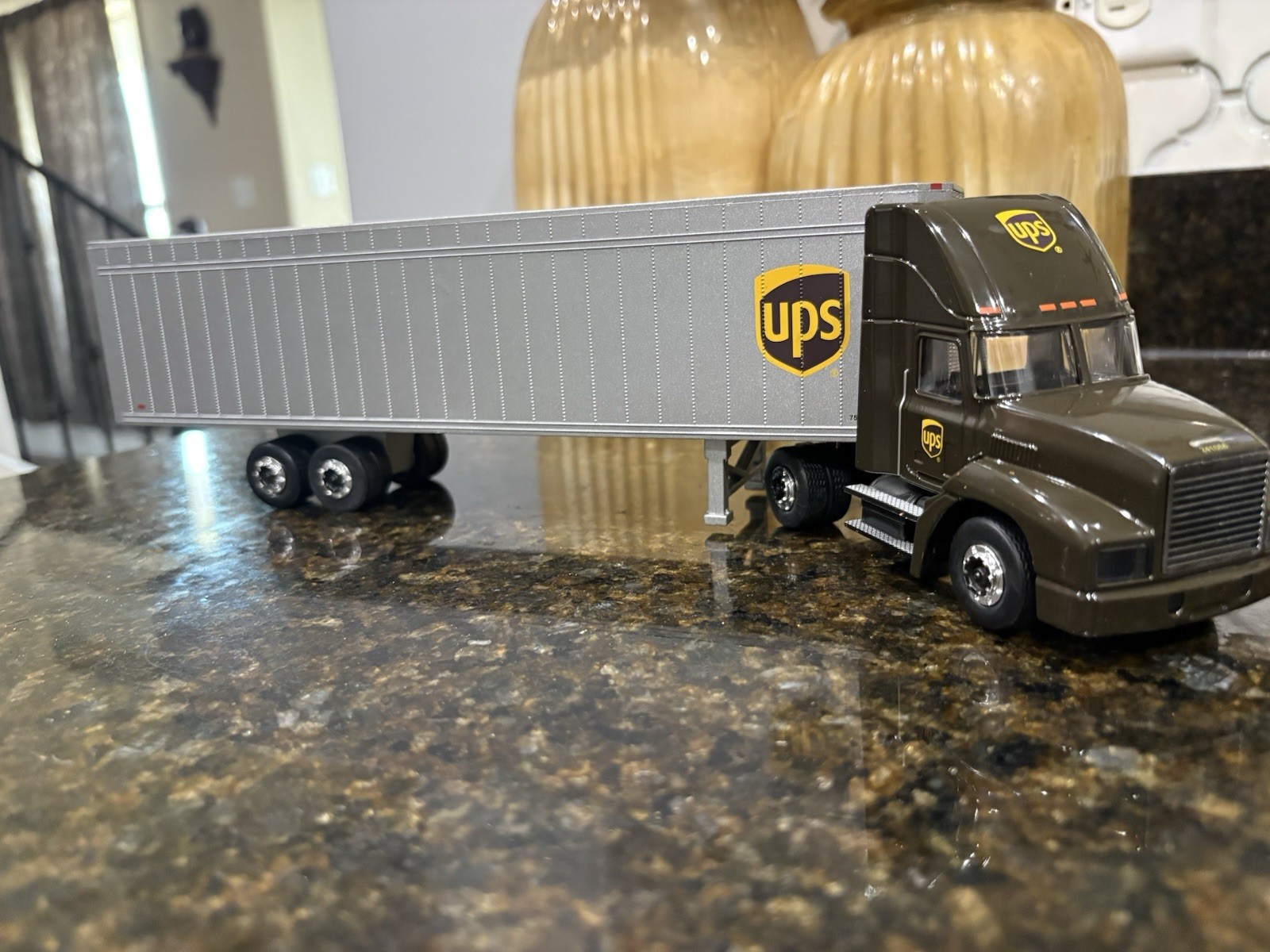 Staples UPS Feeder Semi-Truck Die-Cast Model, 1:43 Scale