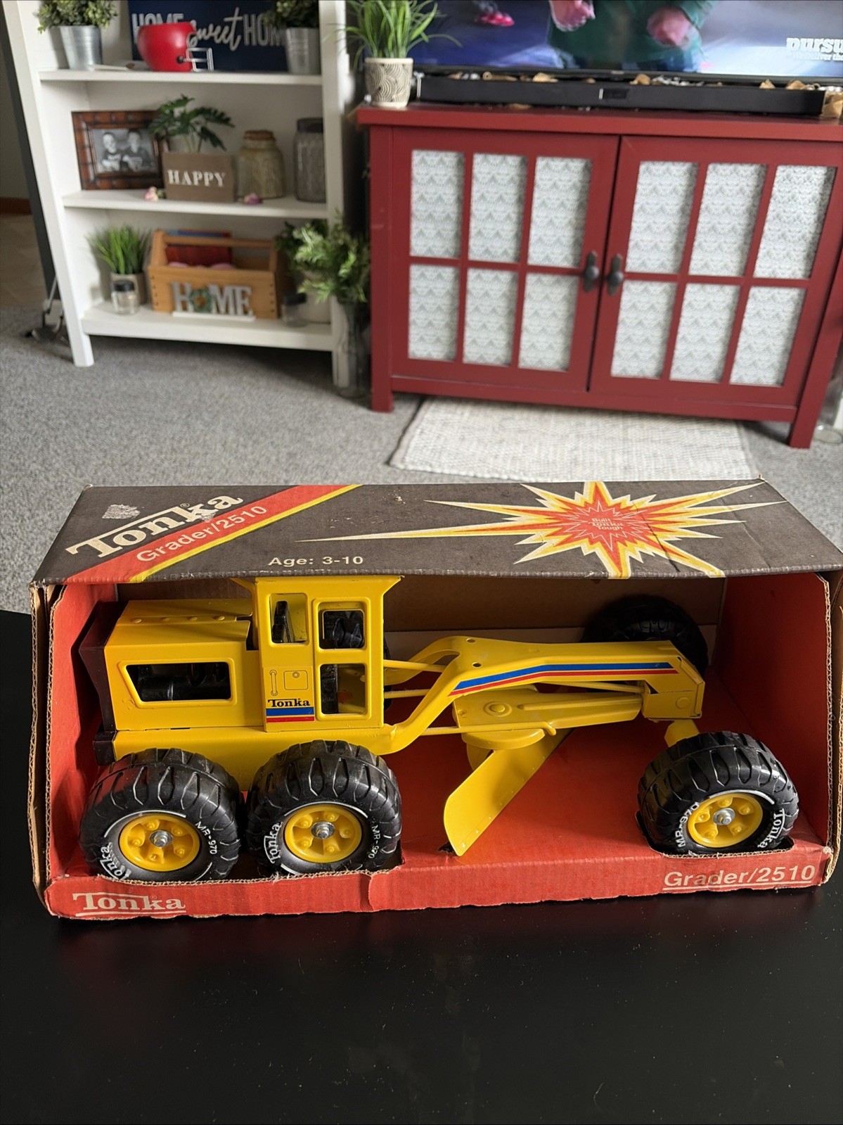 Tonka Grader Yellow Tough Steel Non Toxic Paint Steerable Front Wheels #2510 NIB
