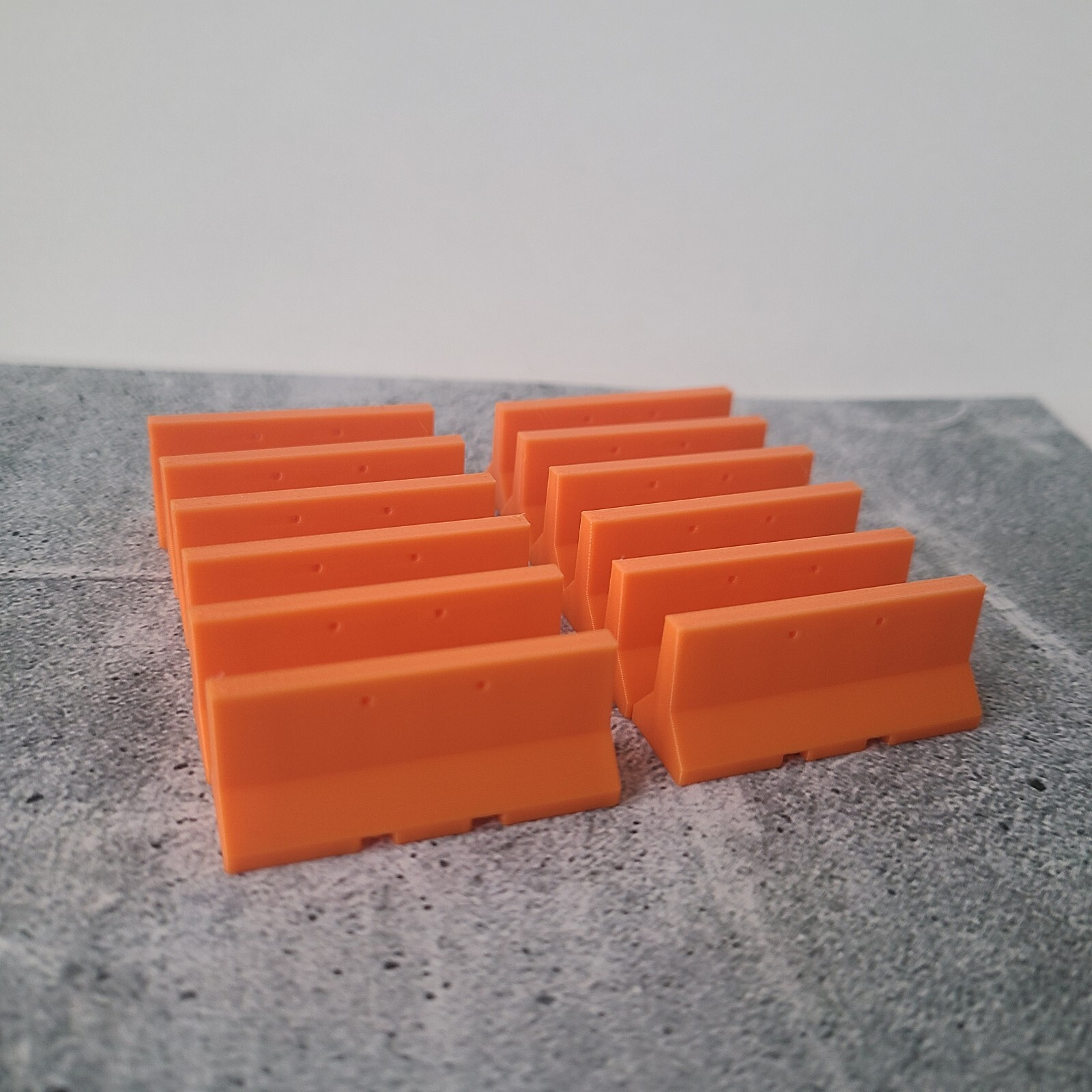 1/64 Scale Jersey Highway Barriers *12 Pack* Orange. Diorama Street Race Cars