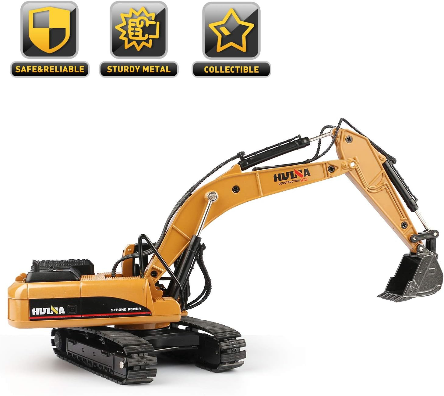 1/50 Scale Diecast Crawler Excavator, Metal Construction Vehicle Models Toys for