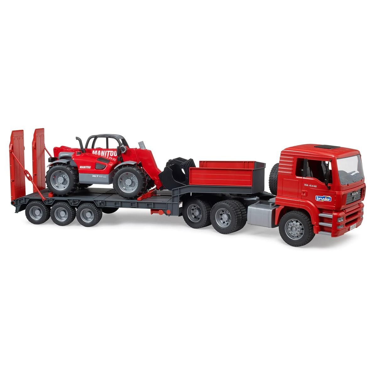 Bruder 1/16 Man TGA Low Loader Truck w/ Manitou Telescopic Loader MLT 633 02774