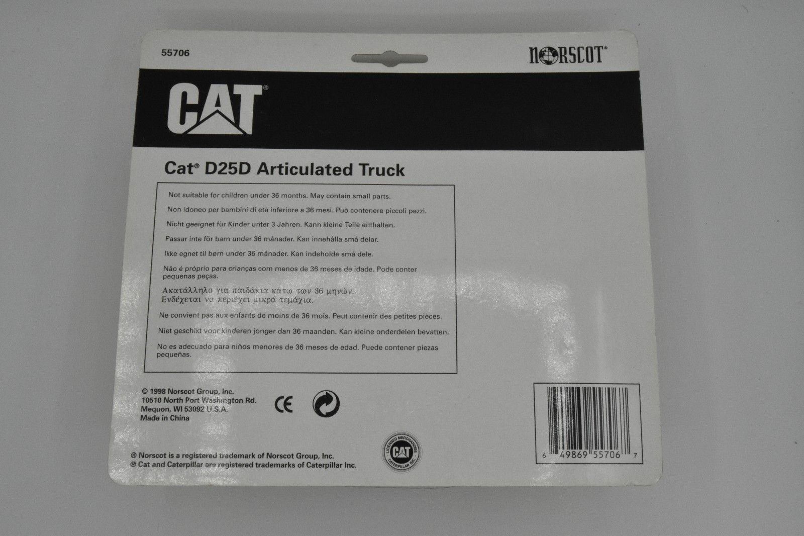 Norscot CAT Caterpillar D25D Die-Cast Articulated Truck 1/64 – NIB