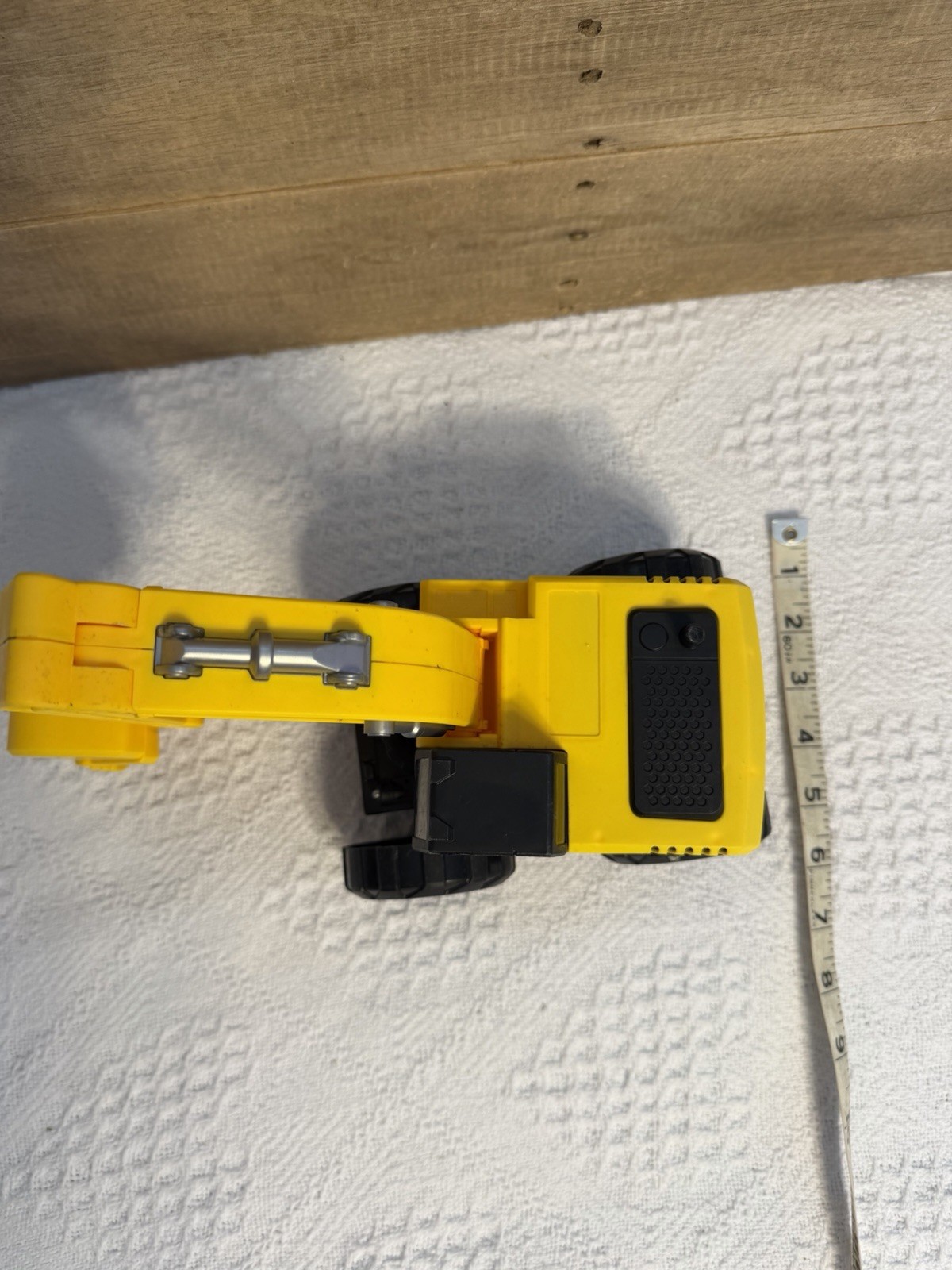 Yellow Electric Excavator Construction Vehicle Makes Noise Plastic Toy