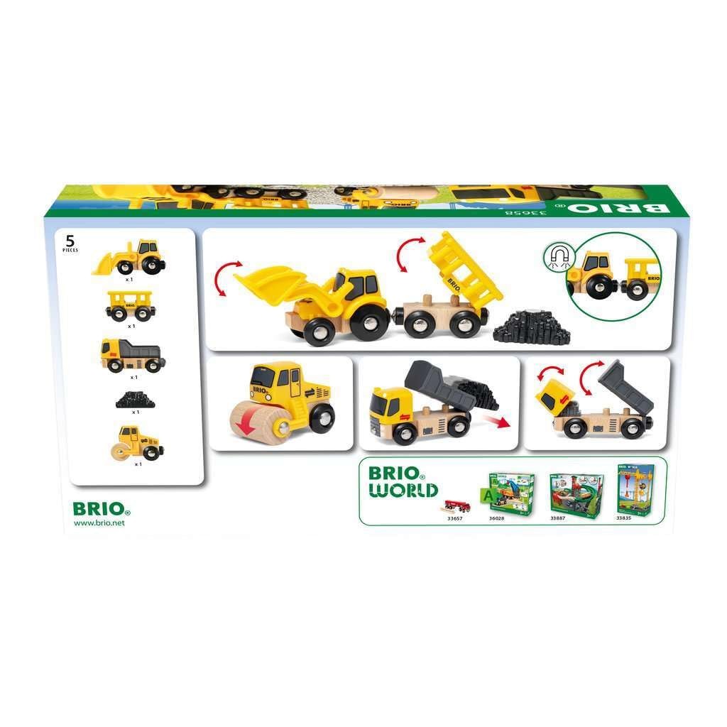 Construction Vehicles – Premium Wooden Toy Train Set | Fun and Educational | …