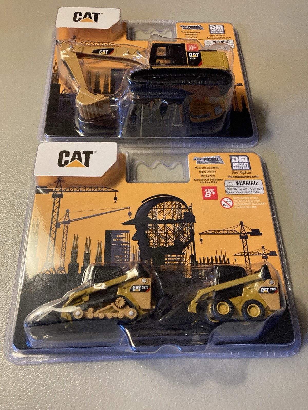 Diecast Masters 1/64 Caterpillar 272D2 Skid Steer 297D2 84647 + Excavator 84644